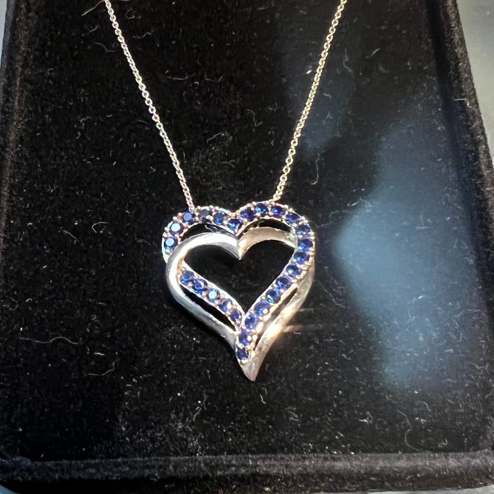 Sterling Silver and Amethyst Heart Pendant Necklace